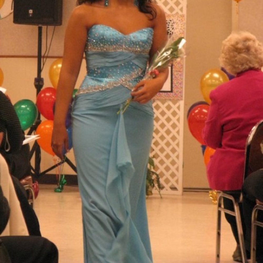 Aqua prom pageant dress